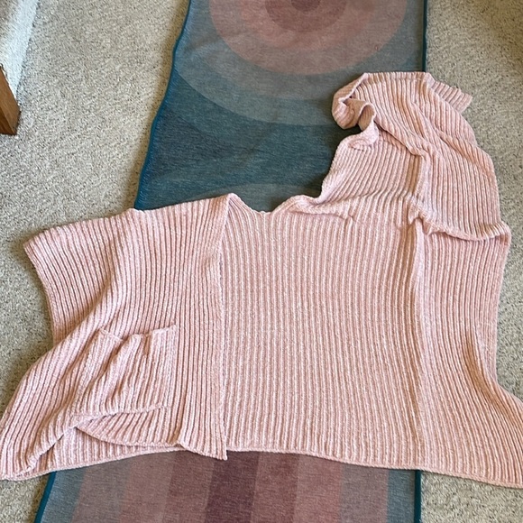 Earthbound Trading Co Pink Chenille Kimono Poncho Cocoon - Picture 6 of 8